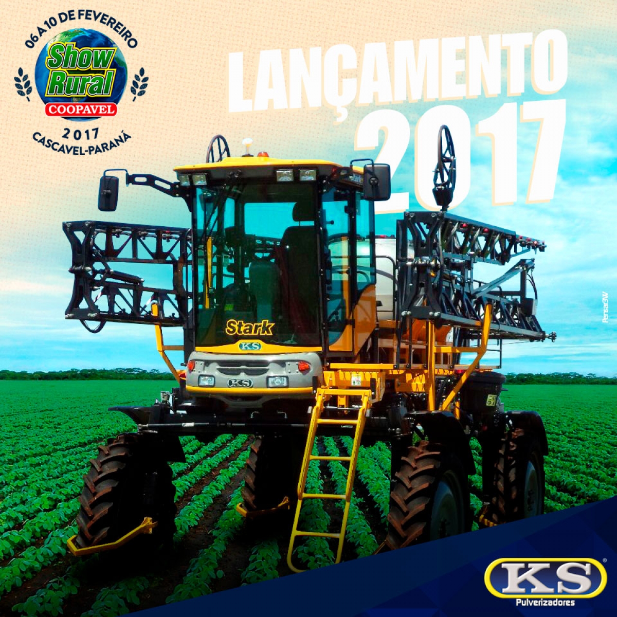 KS Pulverizadores lançará o novo pulverizador agrícola autopropelido Stark no Show Rural Coopavel 2017